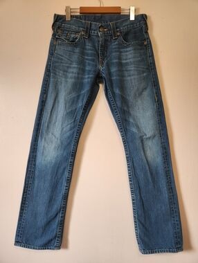 True Religion Ricky Big T Straight Leg Jeans Made in USA EUC Size 31x34